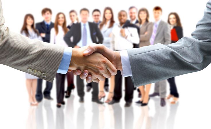 handshake isolated on business background